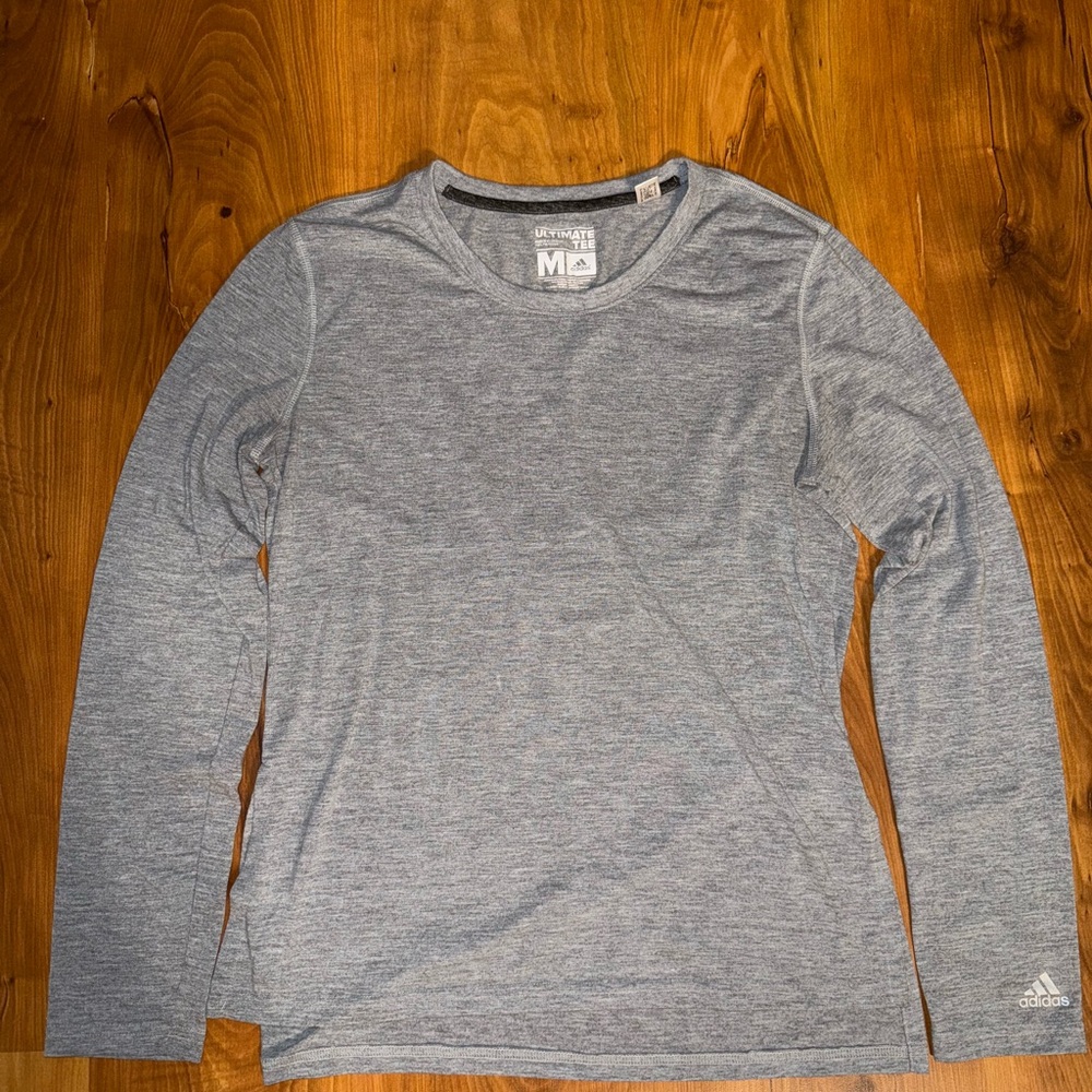 Adidas Heather Gray Long Sleeve Top